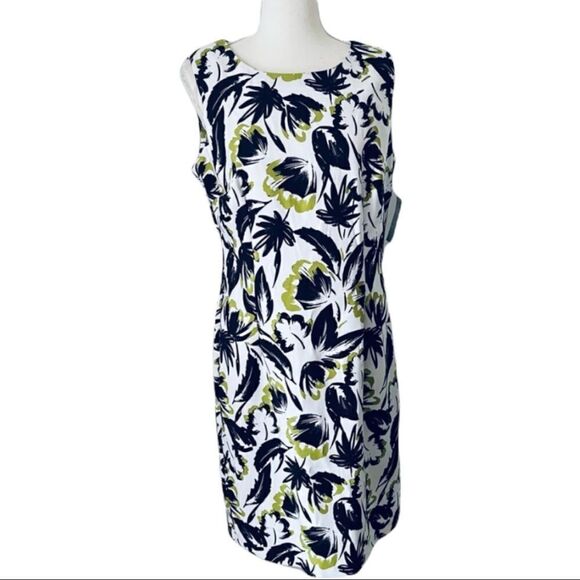Ronni Nicole 2 Tone Leaf Prada Twill Sheath Dress - Picture 1 of 13